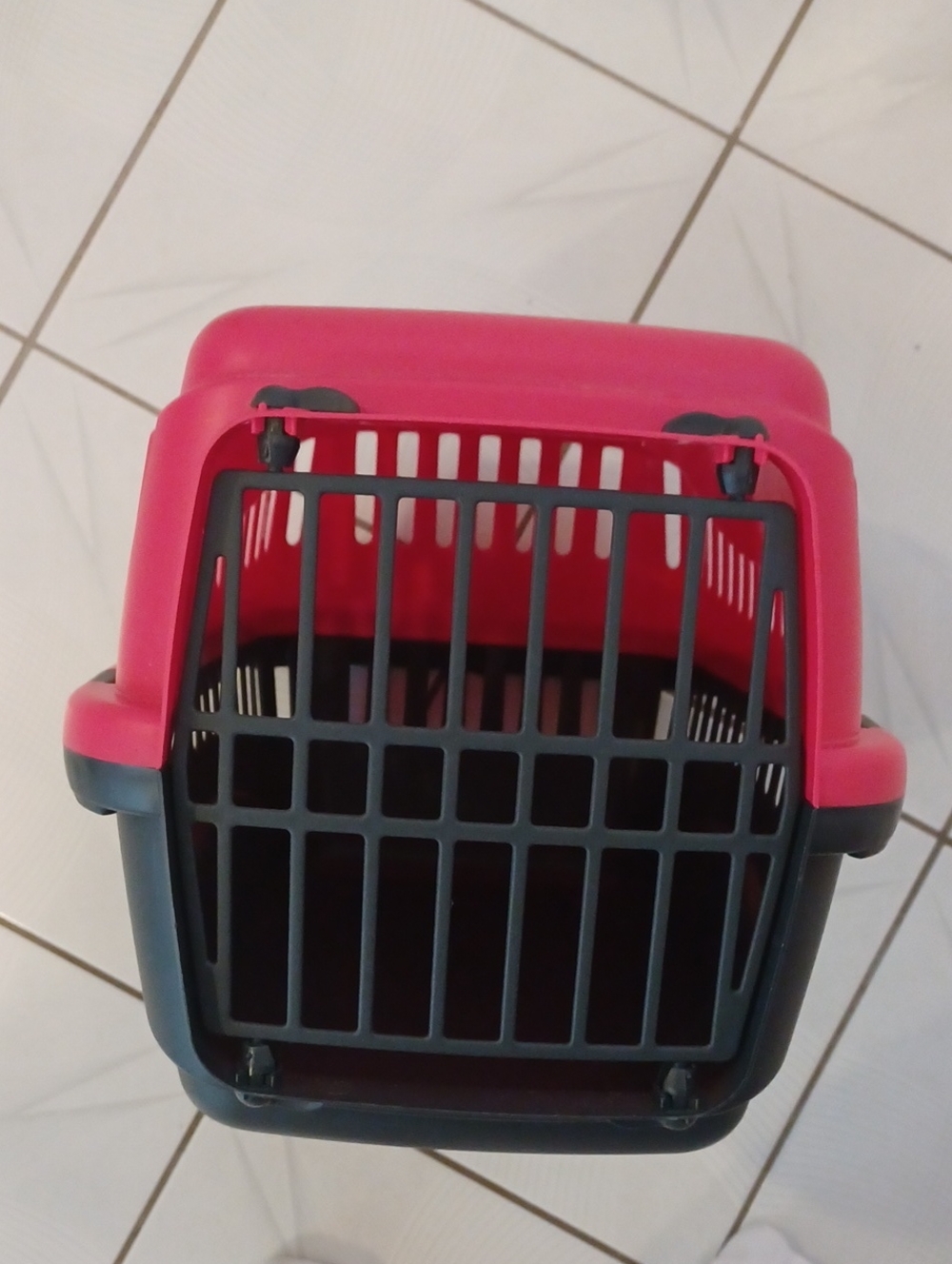 4/$80 Compact Red & Dark Gray Small Pet Carrier with Front-Grill Door